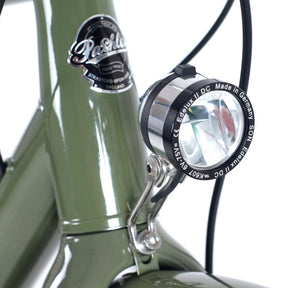 The Pashley Pathfinder front LED light and headbadge