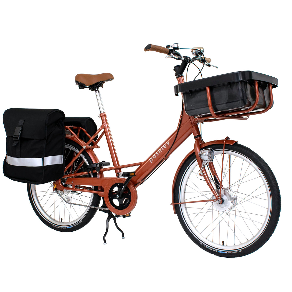 Push bike with basket fashion